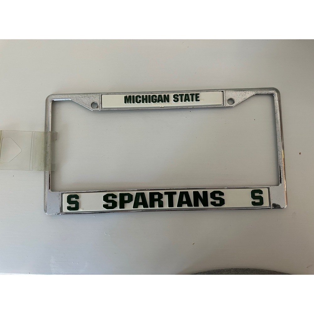 Michigan State Spartans License Plate Frame Chrome Metal NCAA College Fan Gear
